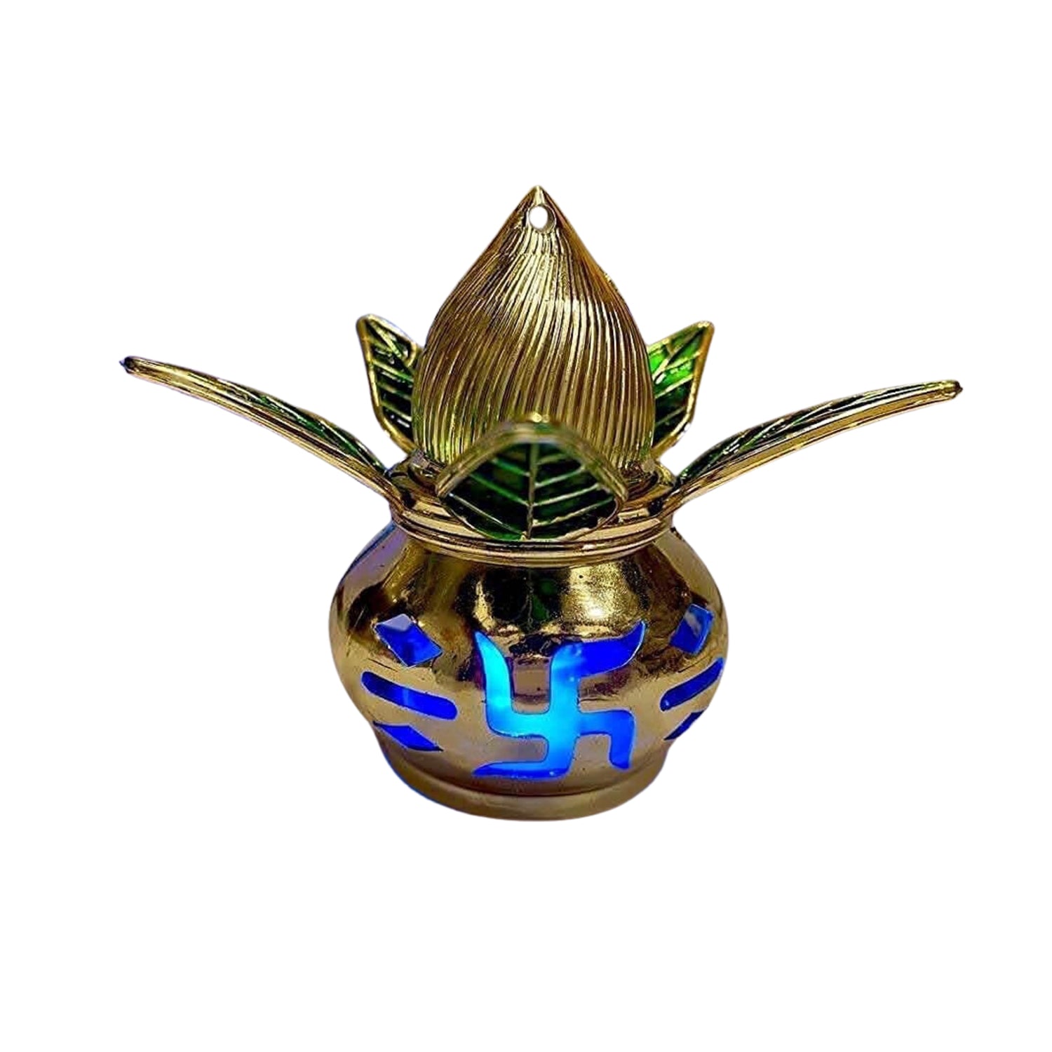 Gold Plated Eco-Friendly Kalash with LED Light Gold Plated Eco-Friendly Kalash with LED Light